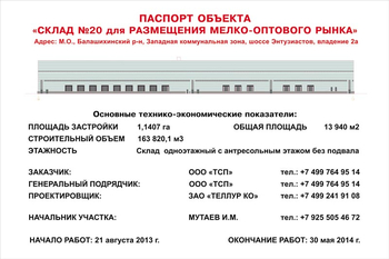 Паспорт стройки (пластик, 1x1м) - Охрана труда на строительных площадках - Паспорт стройки - Магазин охраны труда ohranatruda-shop.ru